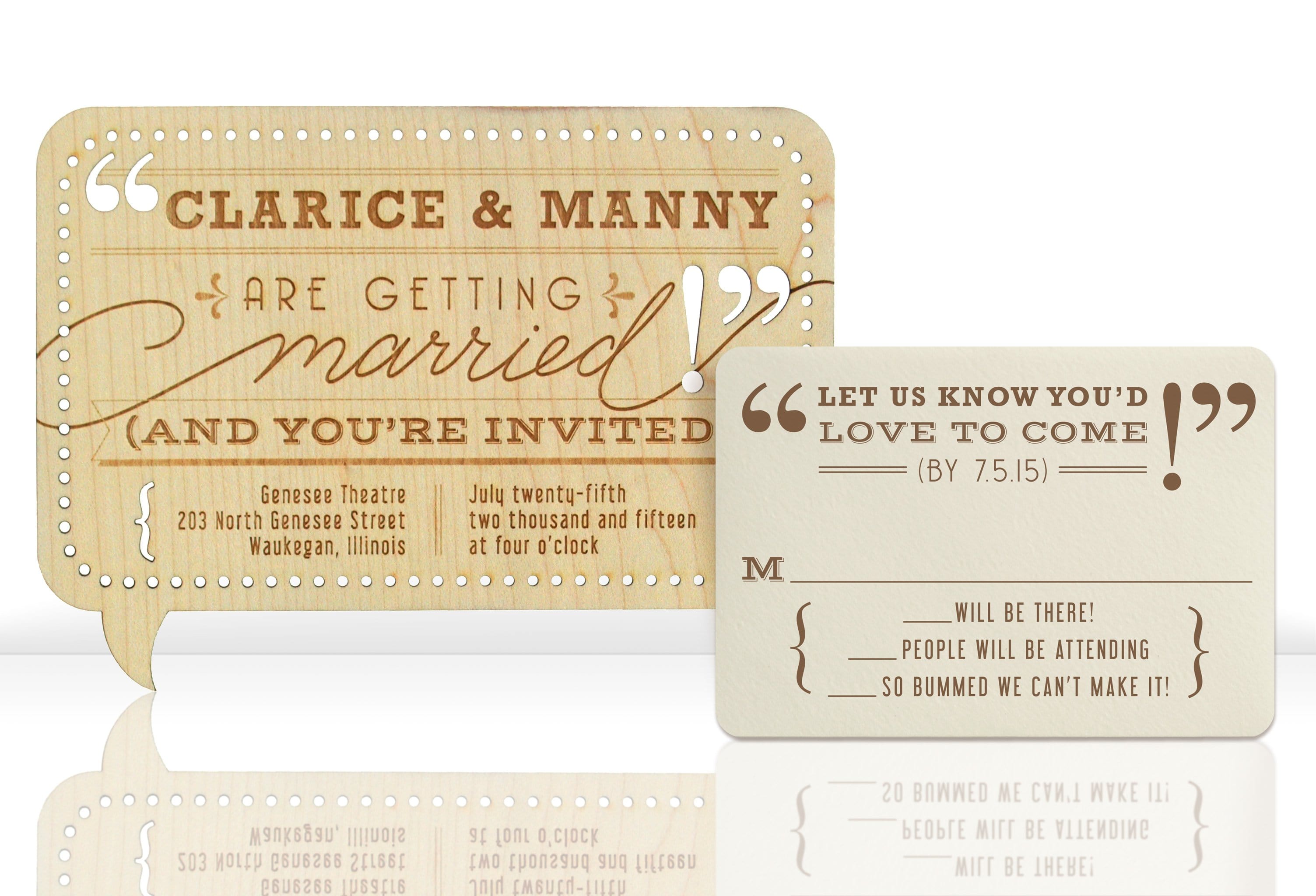 Word Balloon Modern Fun Wedding Invitations