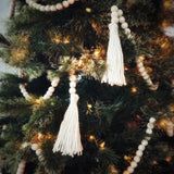 76" Wood Beaded Garlands with Tassels