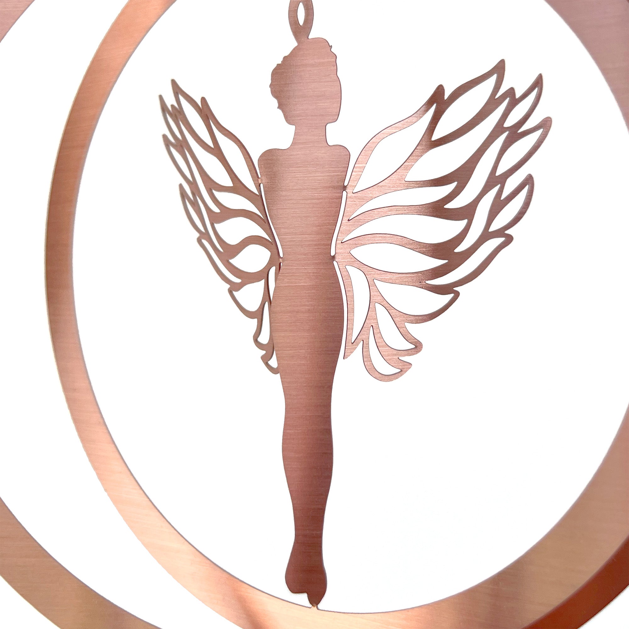 Angel Brushed Rose Gold Metal Christmas Ornament
