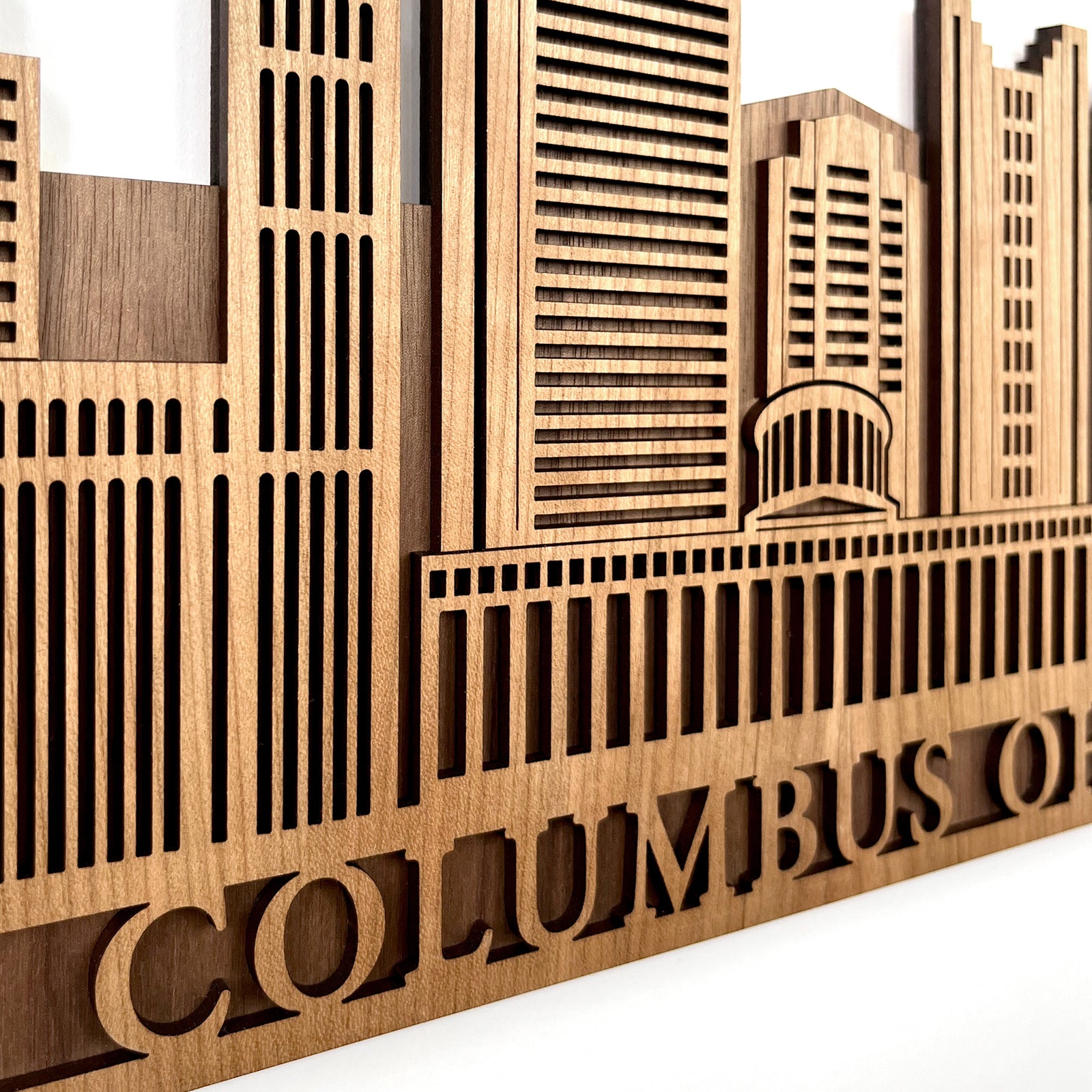 Columbus Skyline Colored Big 3d sold Layered Wall Art Laser Cut Large Wooden Cityscape Free Express Shipping