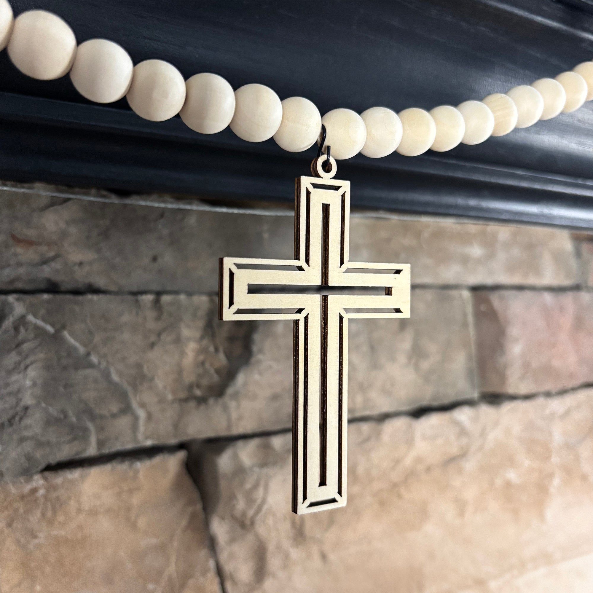 Wood Cross Ornament Easter or Christmas Decor