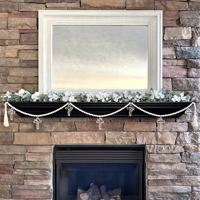 Cross Easter Garland for Fireplace Mantle