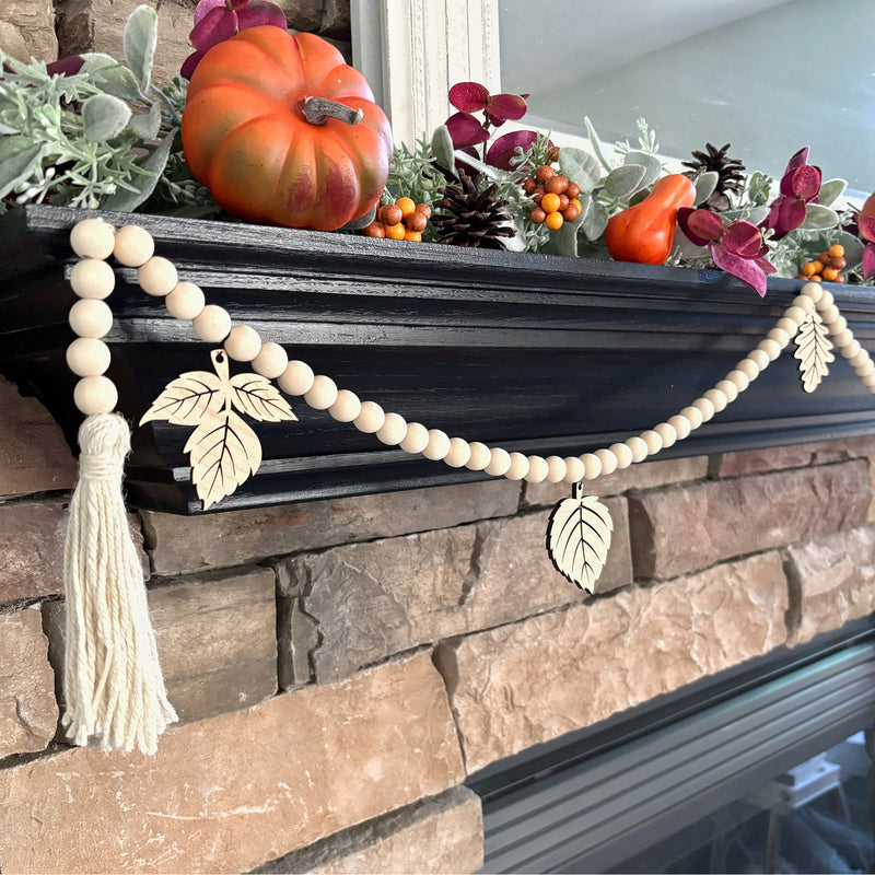 Fall Garland with Leaf Charms for Mantel