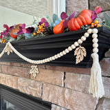 Autumn Garland with Leaf Charms for Mantel