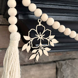 Wood flower ornament