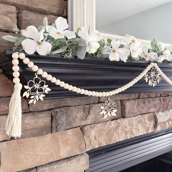 Flower Garland for Fireplace Mantel