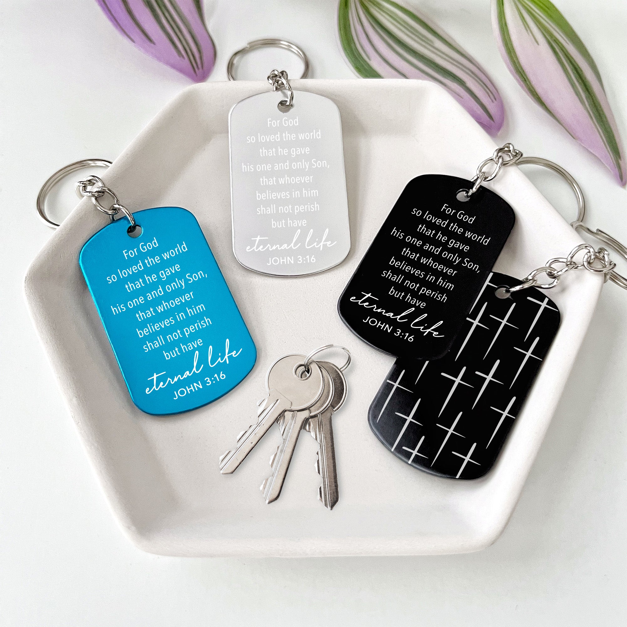 John 3:16 Keychains For God So Loved the World