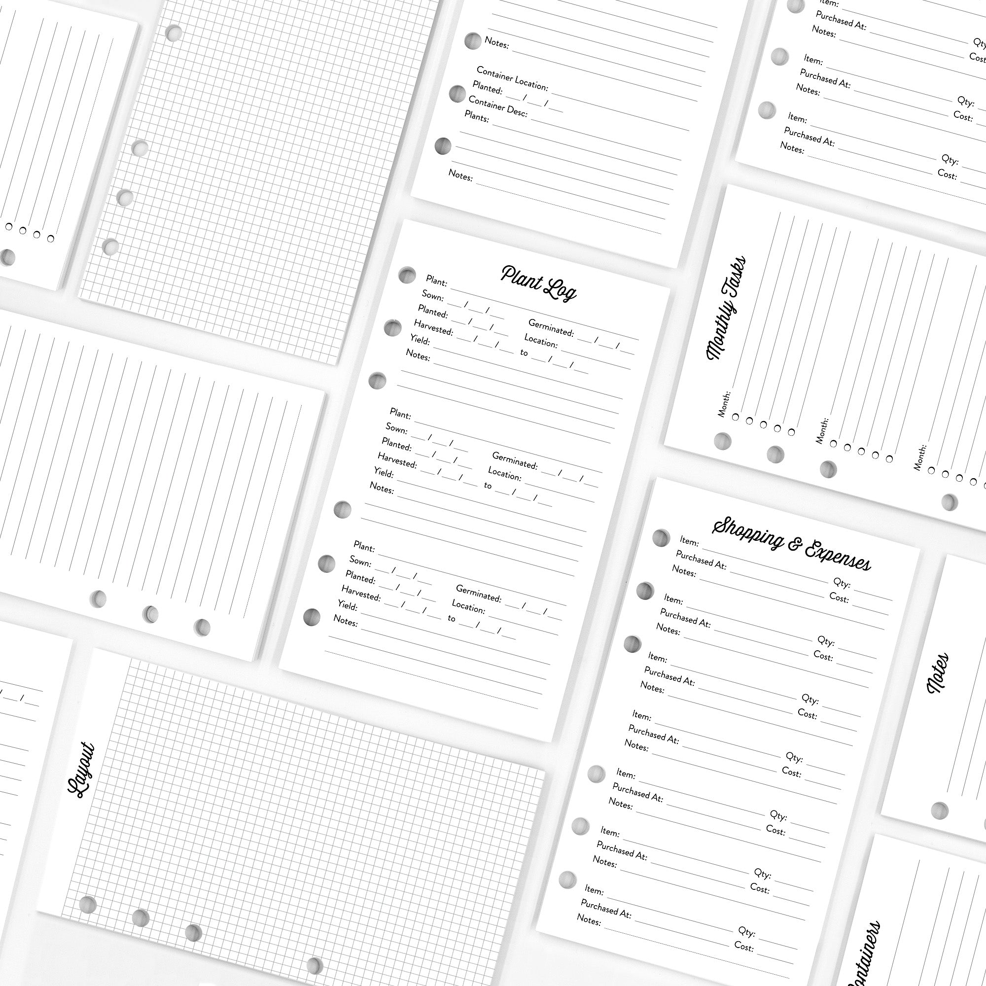 Garden Planning Refill Packs for Gardening Notebooks