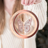 Butterfly Rose Gold Ornament for Cancer Illness or Trauma