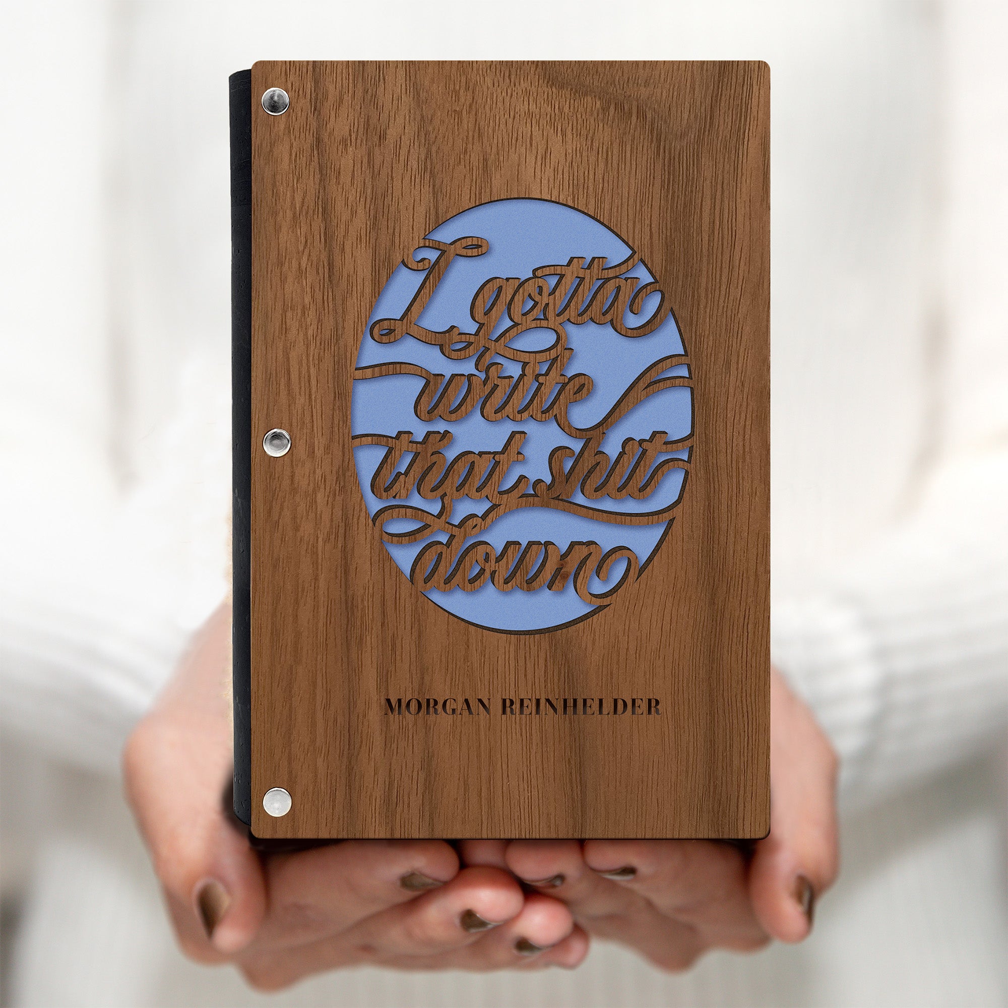 Personalized Journal with Wood Cover