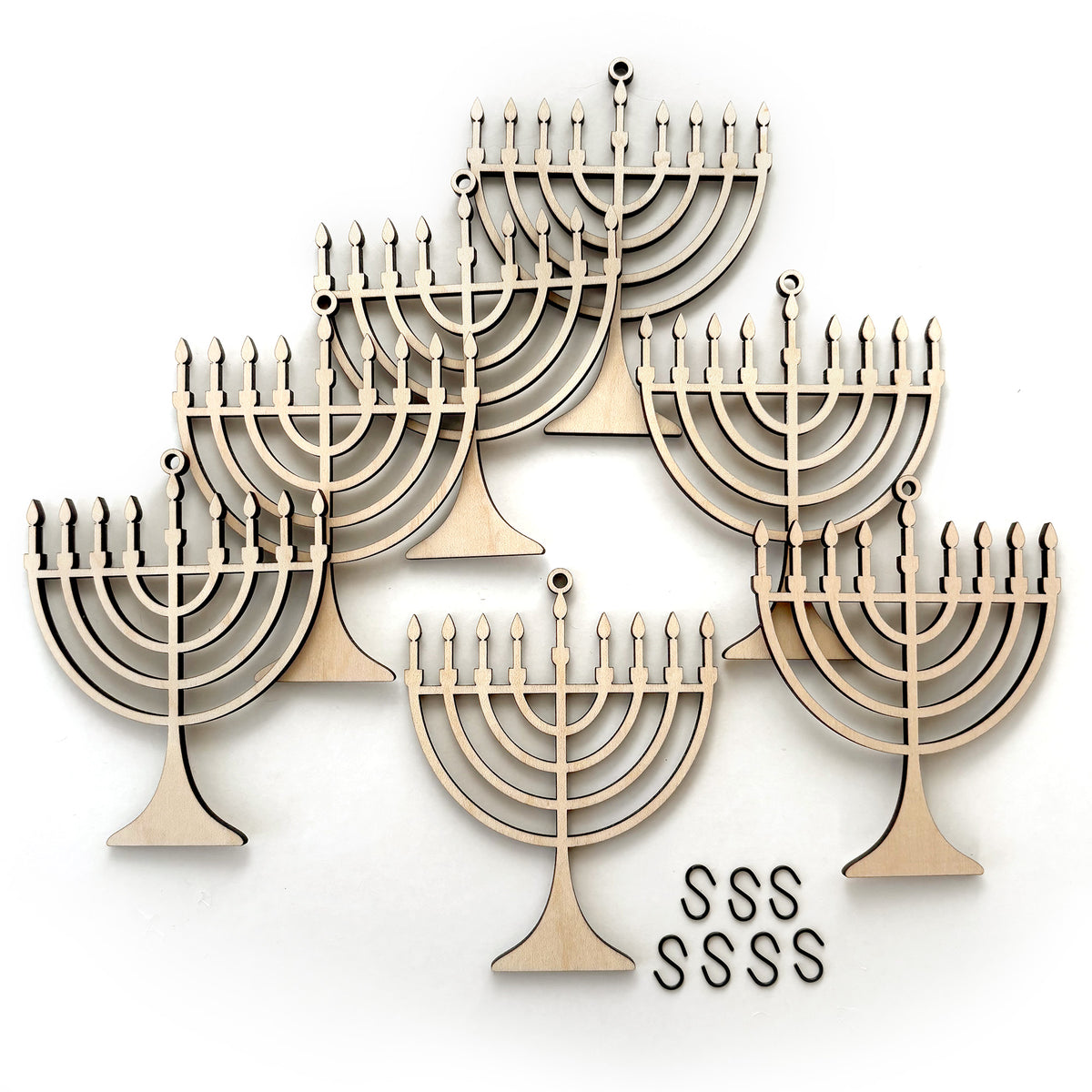 Menorah Charms with Hooks
