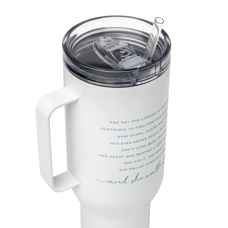 "She Walked On" Travel Tumbler