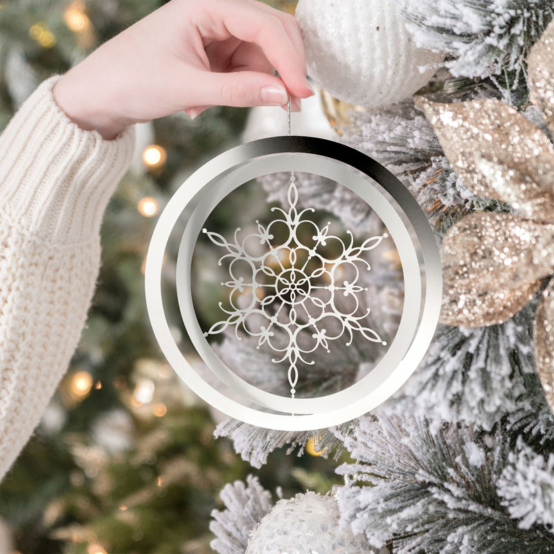 Snowflake Metal Christmas Winter Ornament