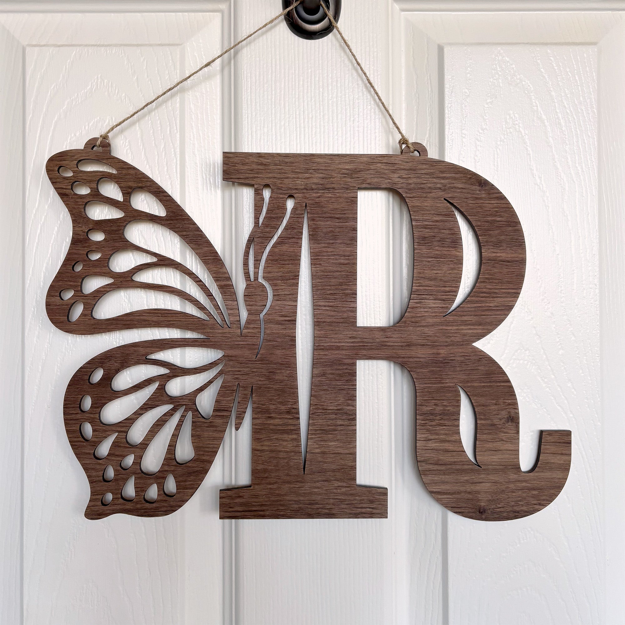 Butterfly and Initial Front Door Decoration 