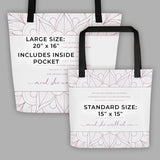 She Walked On Inspirational Canvas Tote Bag Sizes Regular and Large with Pocket