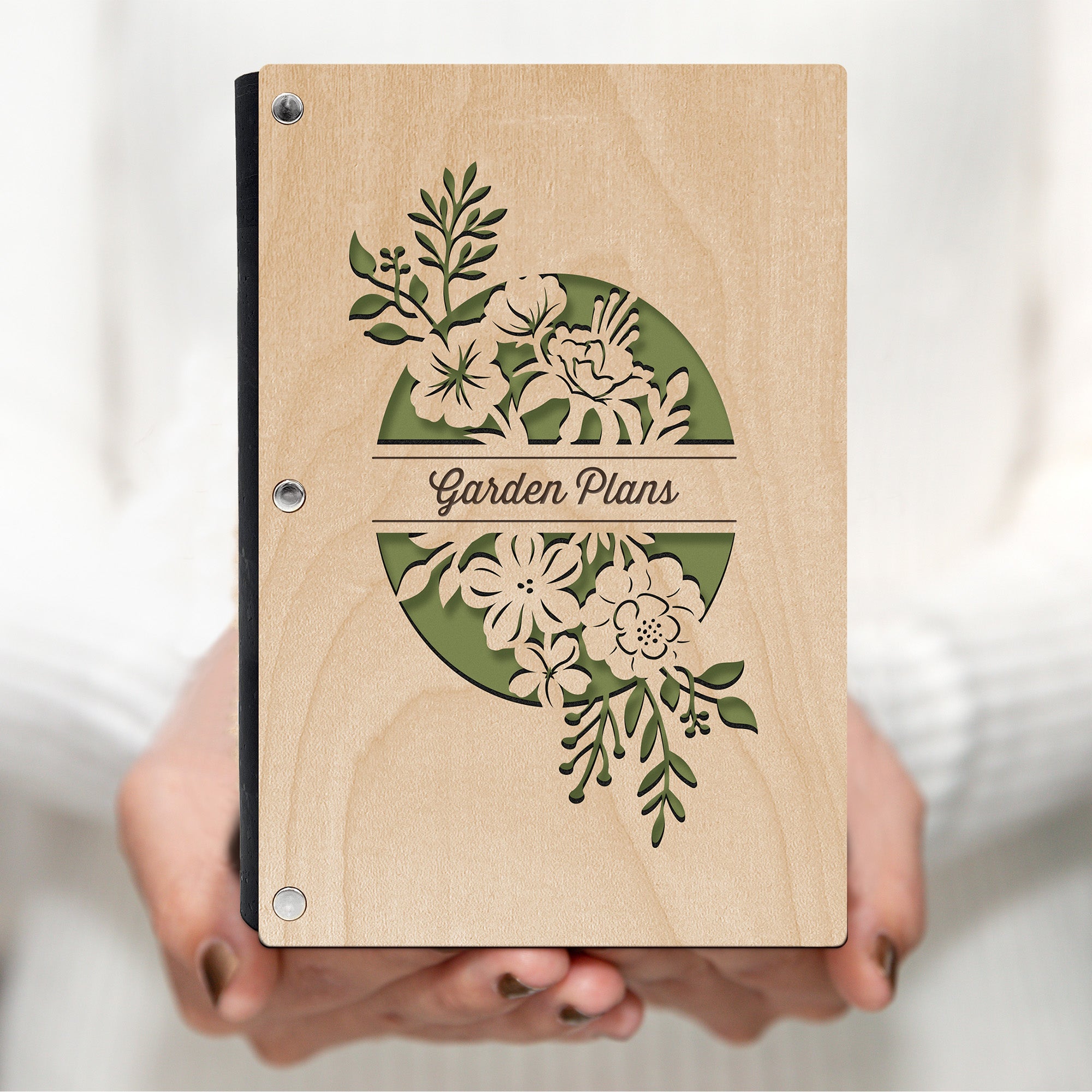 Unique Garden Planner with Maple Wood Cover