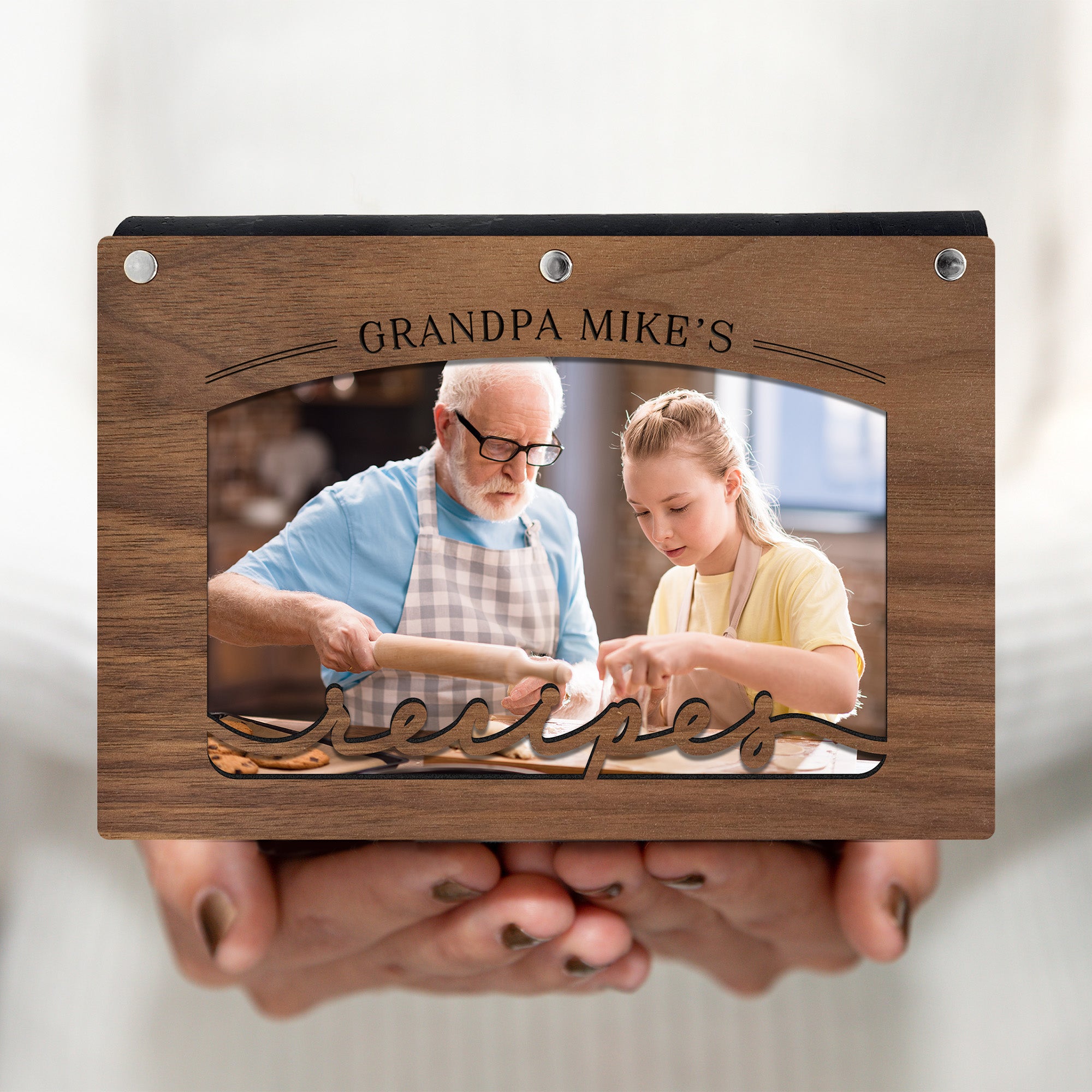 Unique Recipe Book with Wood Cover