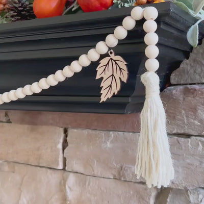 Fall Garland with Leaf Charms for Mantel