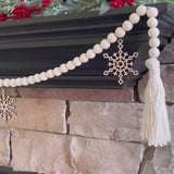 Christmas Garland for Mantle with Snowflake Charms