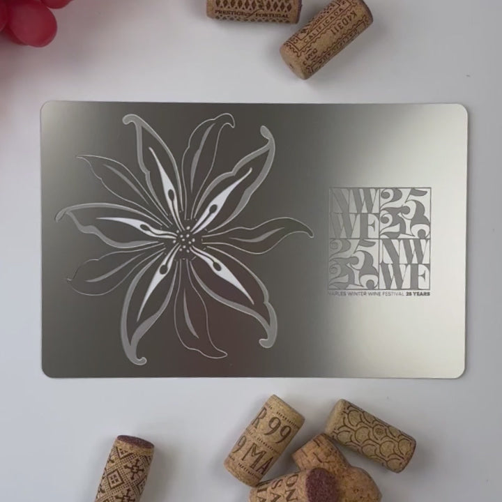 Folded Metal Wine Invitaitons