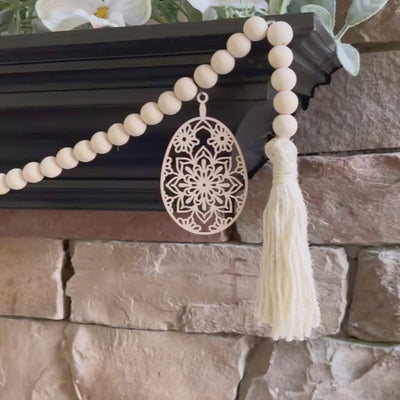 Easter Garland with Egg Charms for Mantle