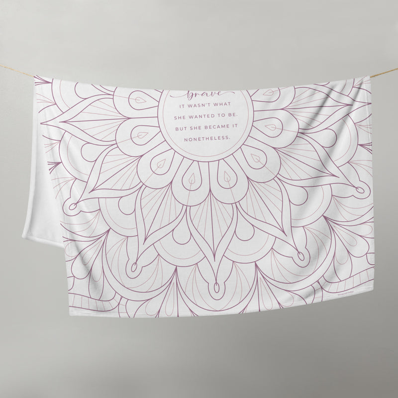 Extra Soft Couch Blanket with Inspiring Quote Pink Color