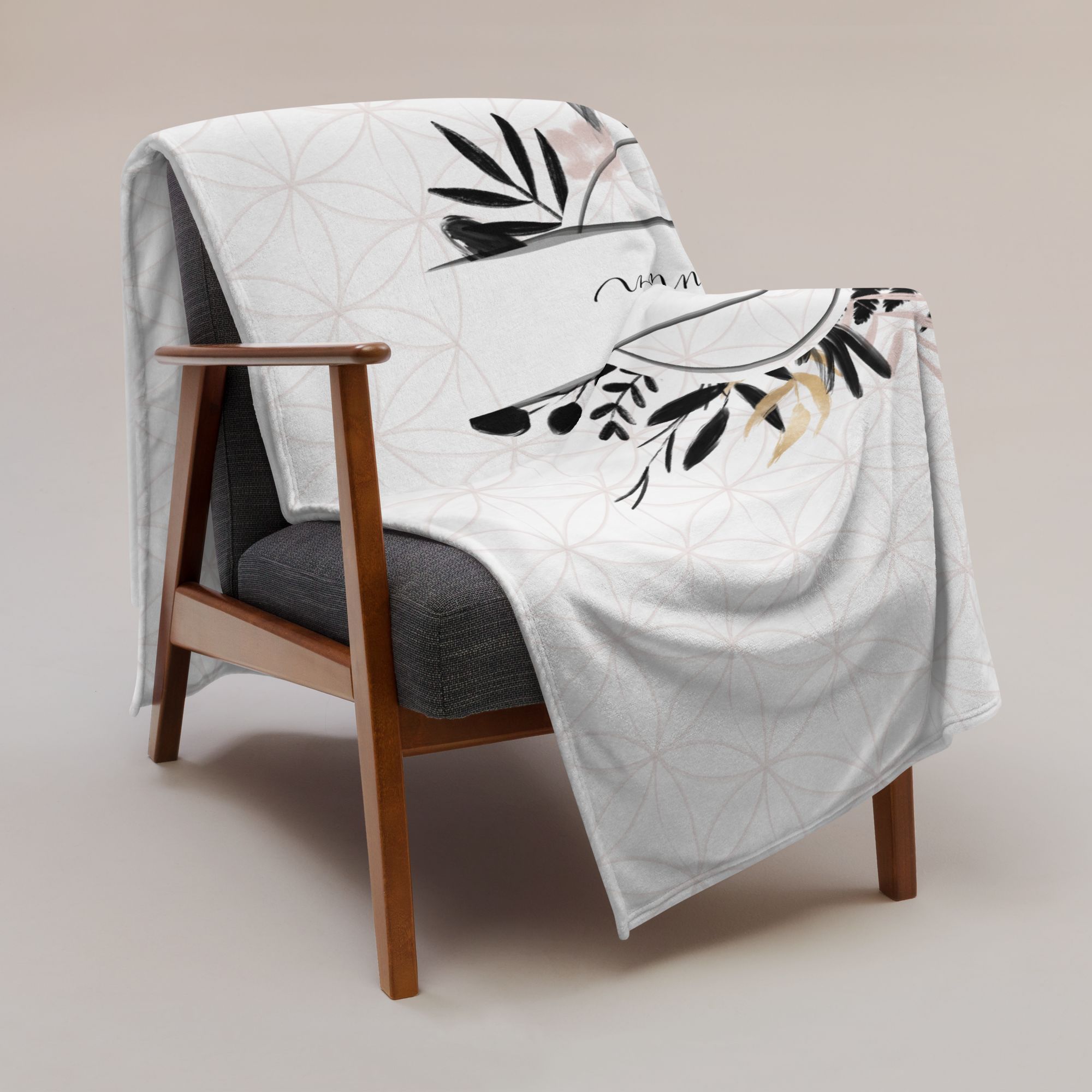 Extra Large Blanket with Leaf Border