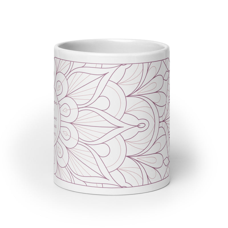 Never Broken Inspiring Quote Mug with Mandala Design Pink Color