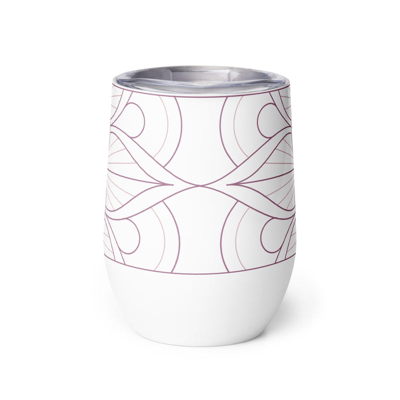 Never Broken Inspiring Quote Wine Tumbler with Mandala Design Pink Color