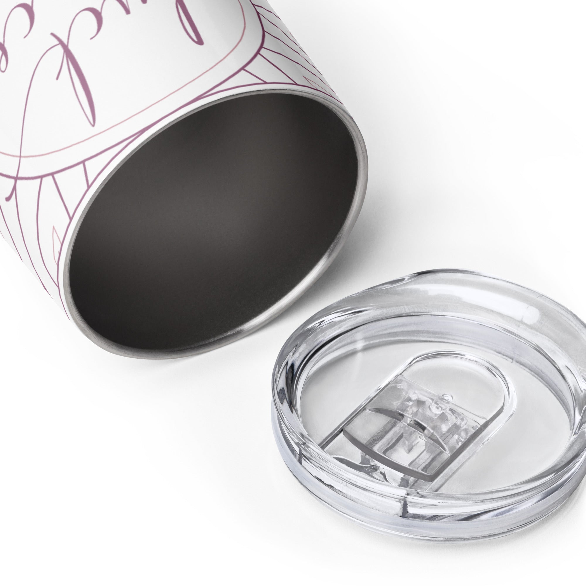 Wine tumbler insulated cup with lid with Fuck Cancer quote chemo gift
