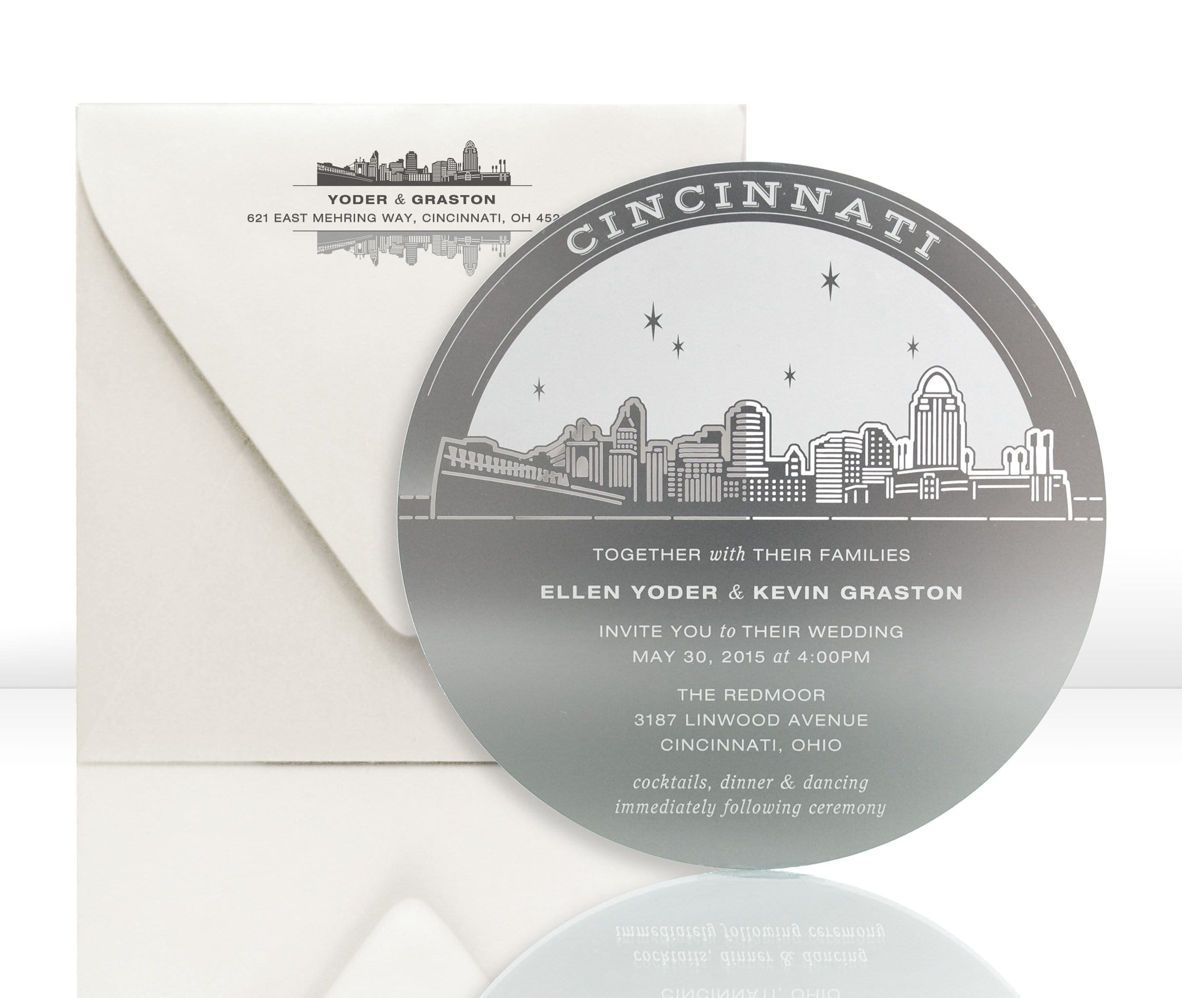 Cincinnati Invitation Made from Real Metal