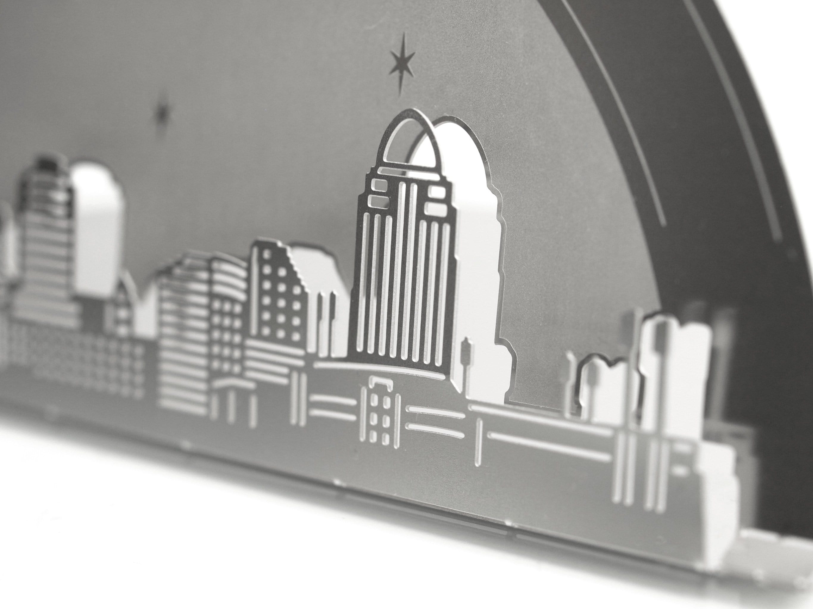 3D Wedding Invitations Made from Metal with Cincinnati Skyline