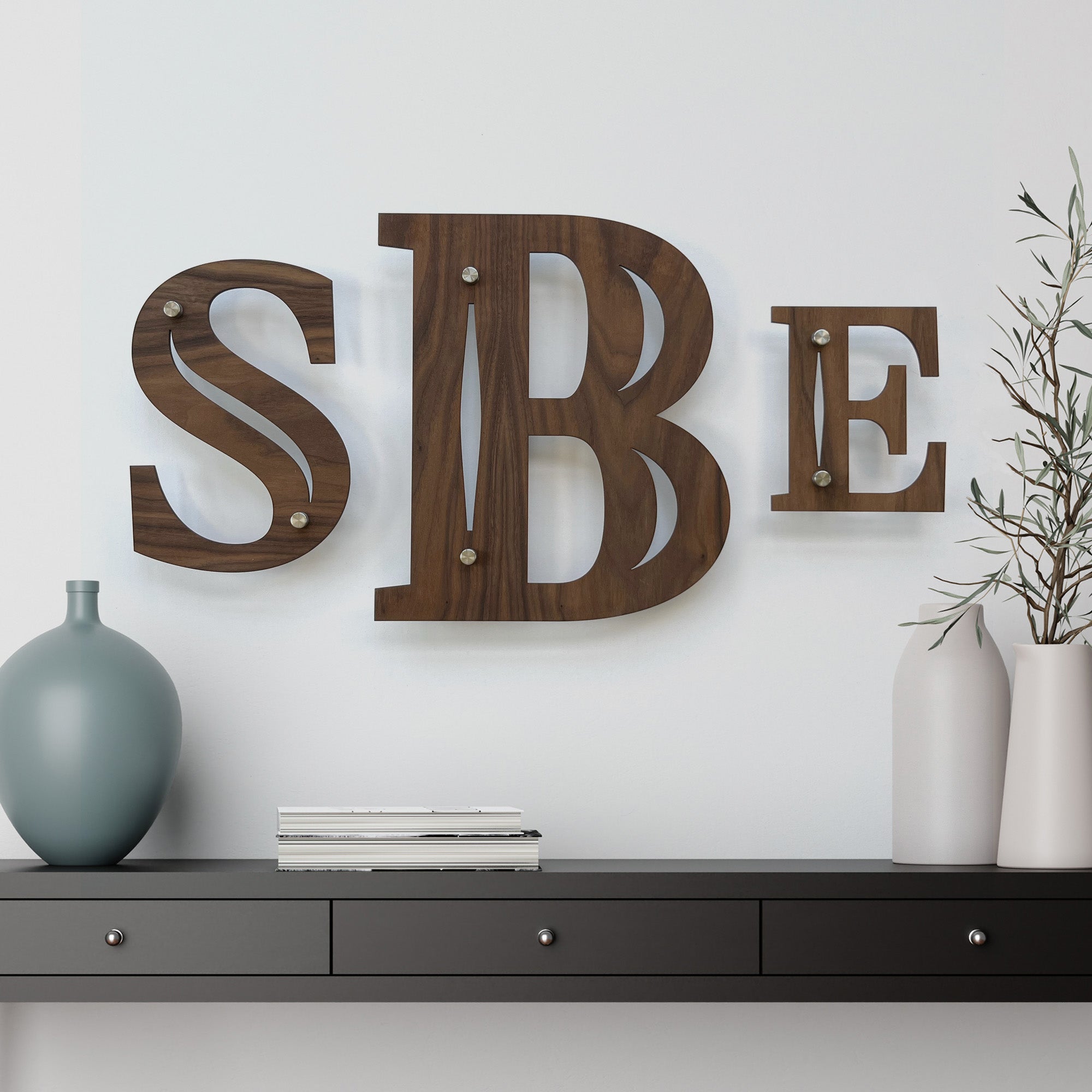 Wood Letters Wall Art with Standoffs