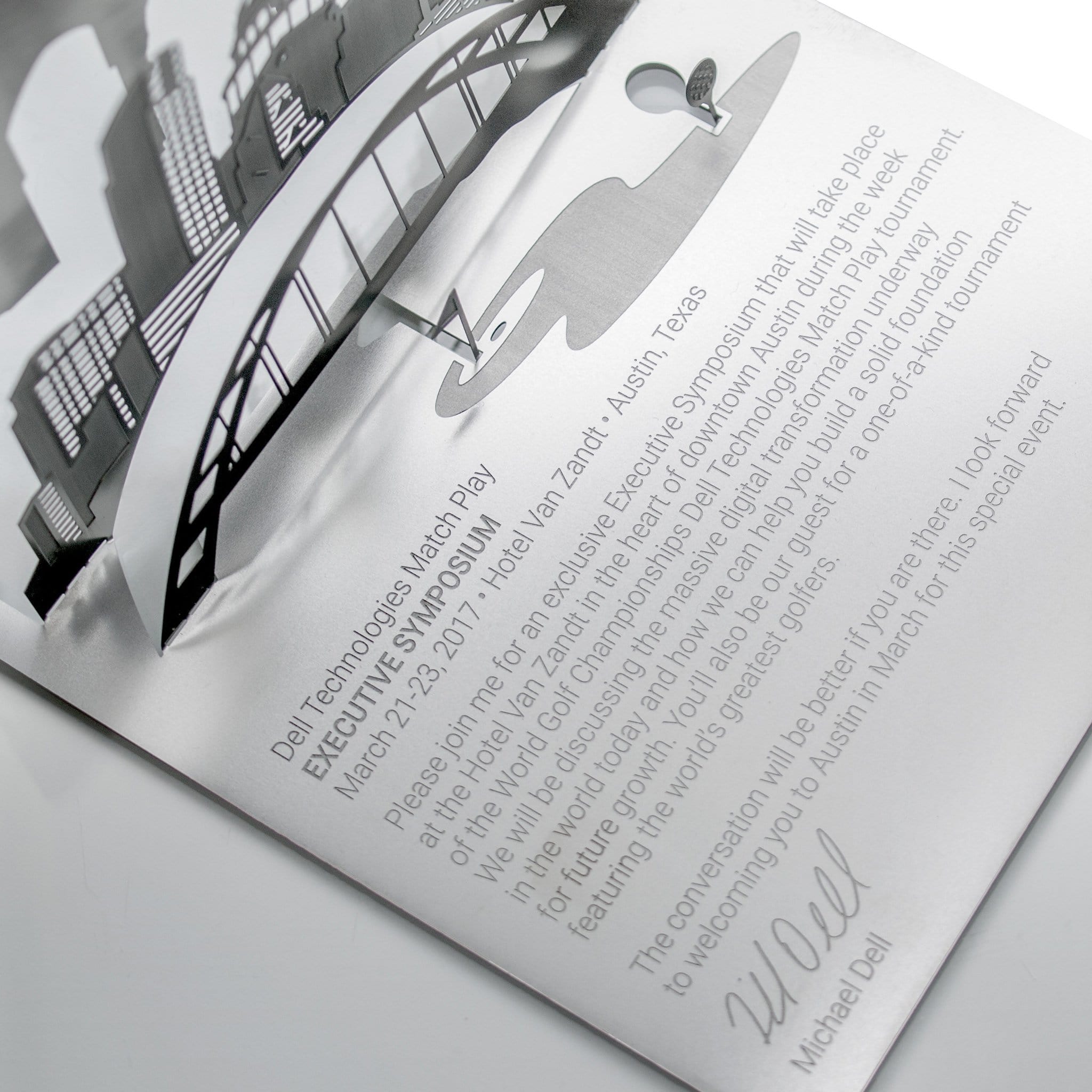 Dell Matchplay Golf Tournament Metal Corporate Invitation
