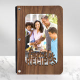Family Recipe Book with Wood Cover and Photo Insert