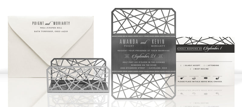 Real Metal Modern Invitations