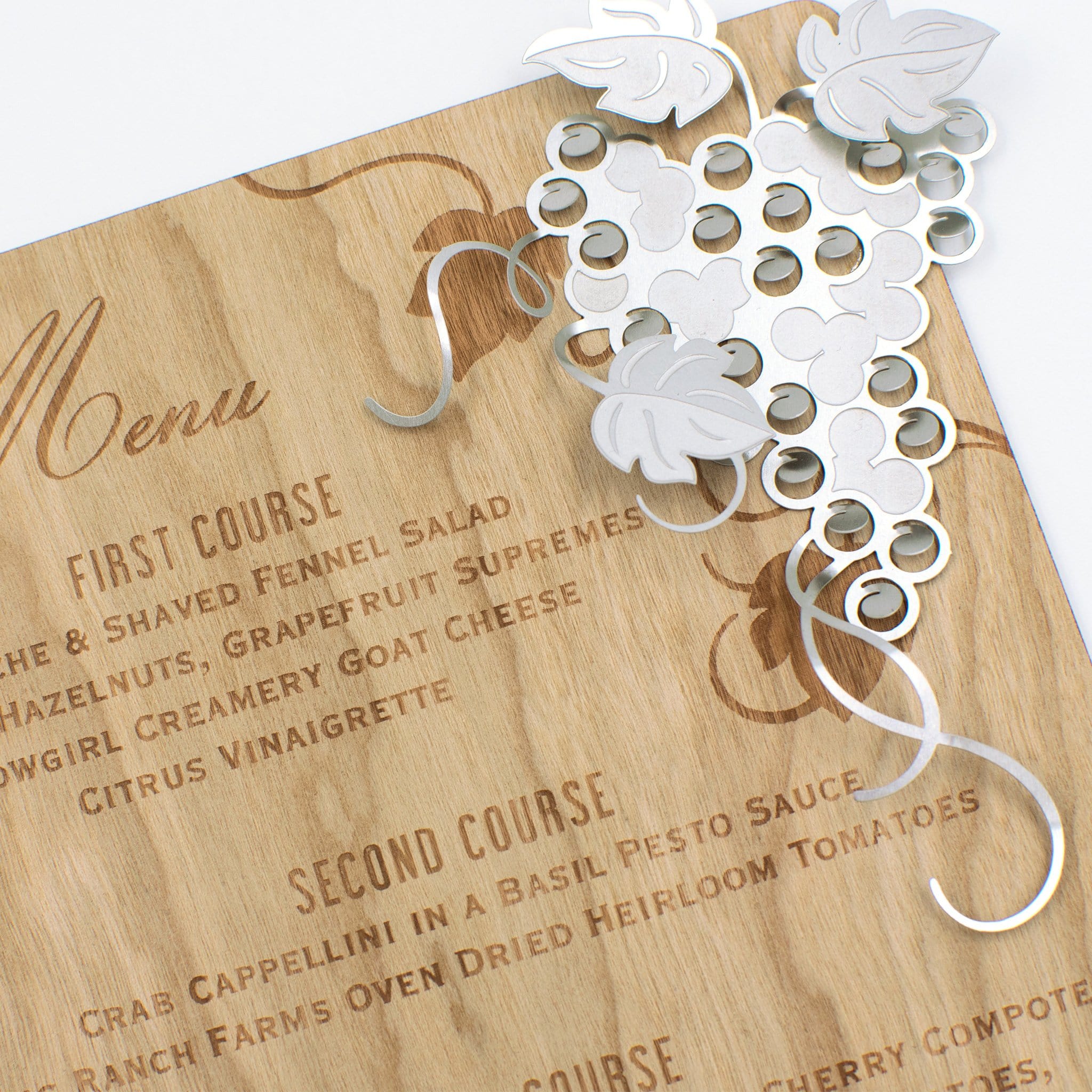 Wedding Menu Card with 3D Grapes