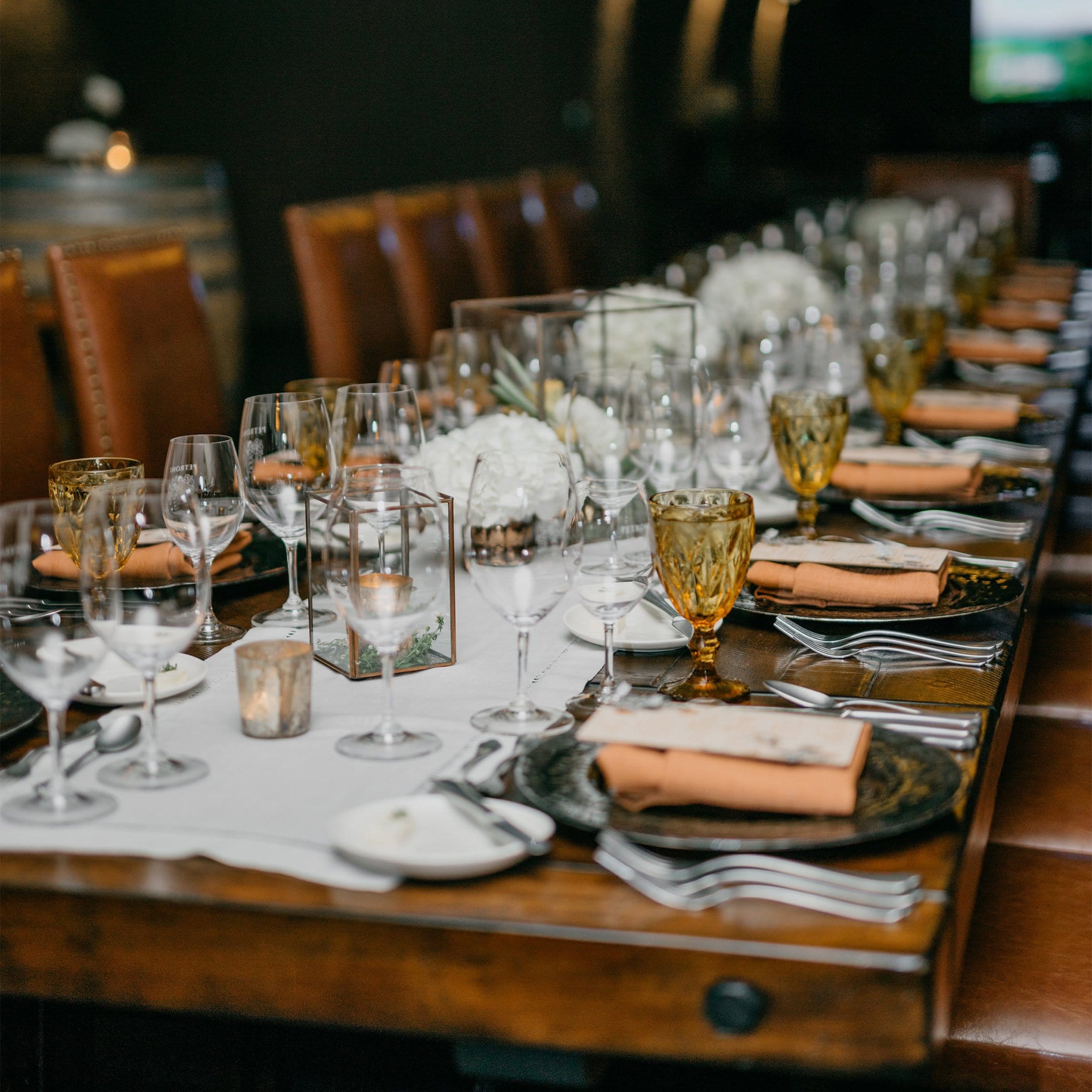 Wood and Metal Winery Wedding Menu Card