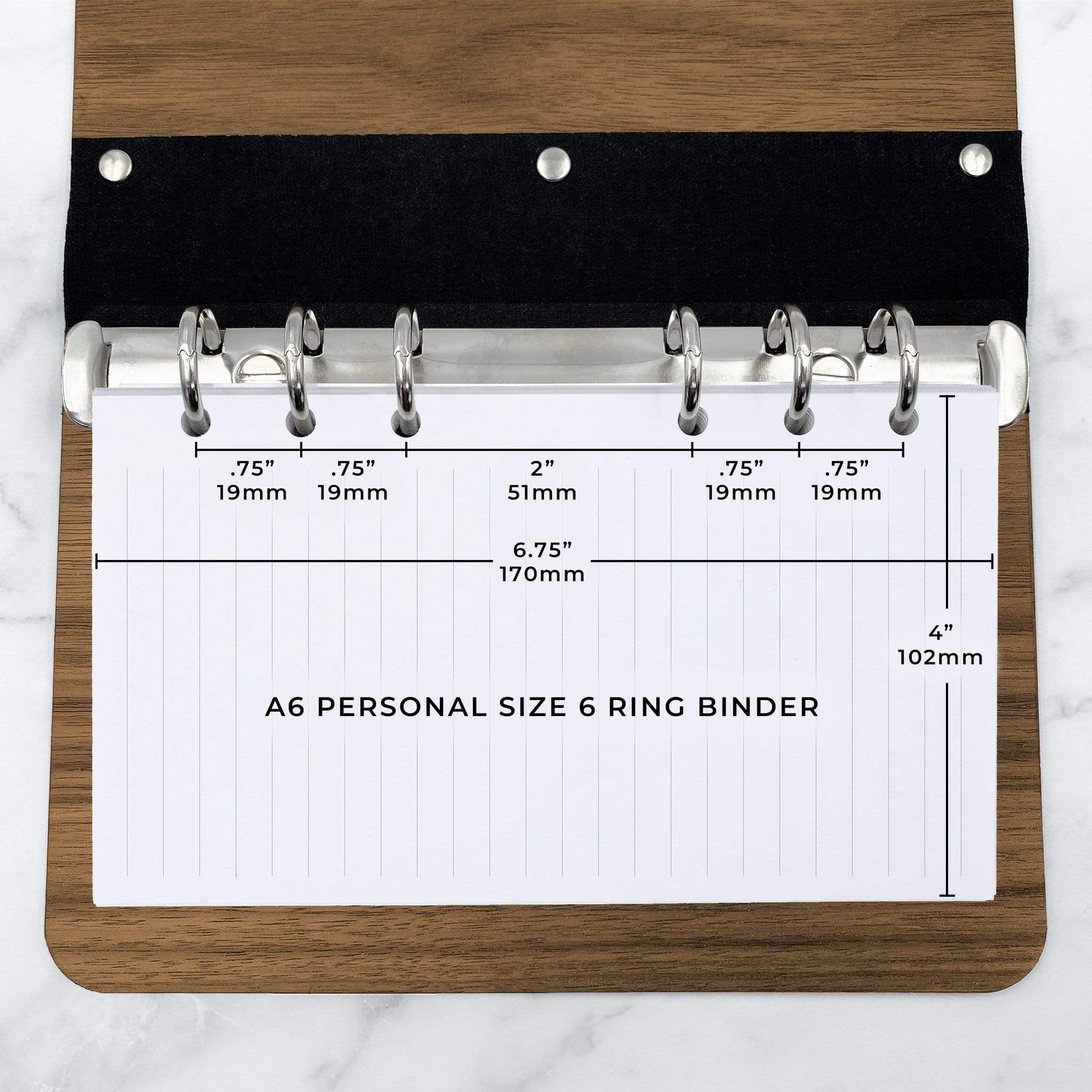 A6 Personal Lined Paper Measurements