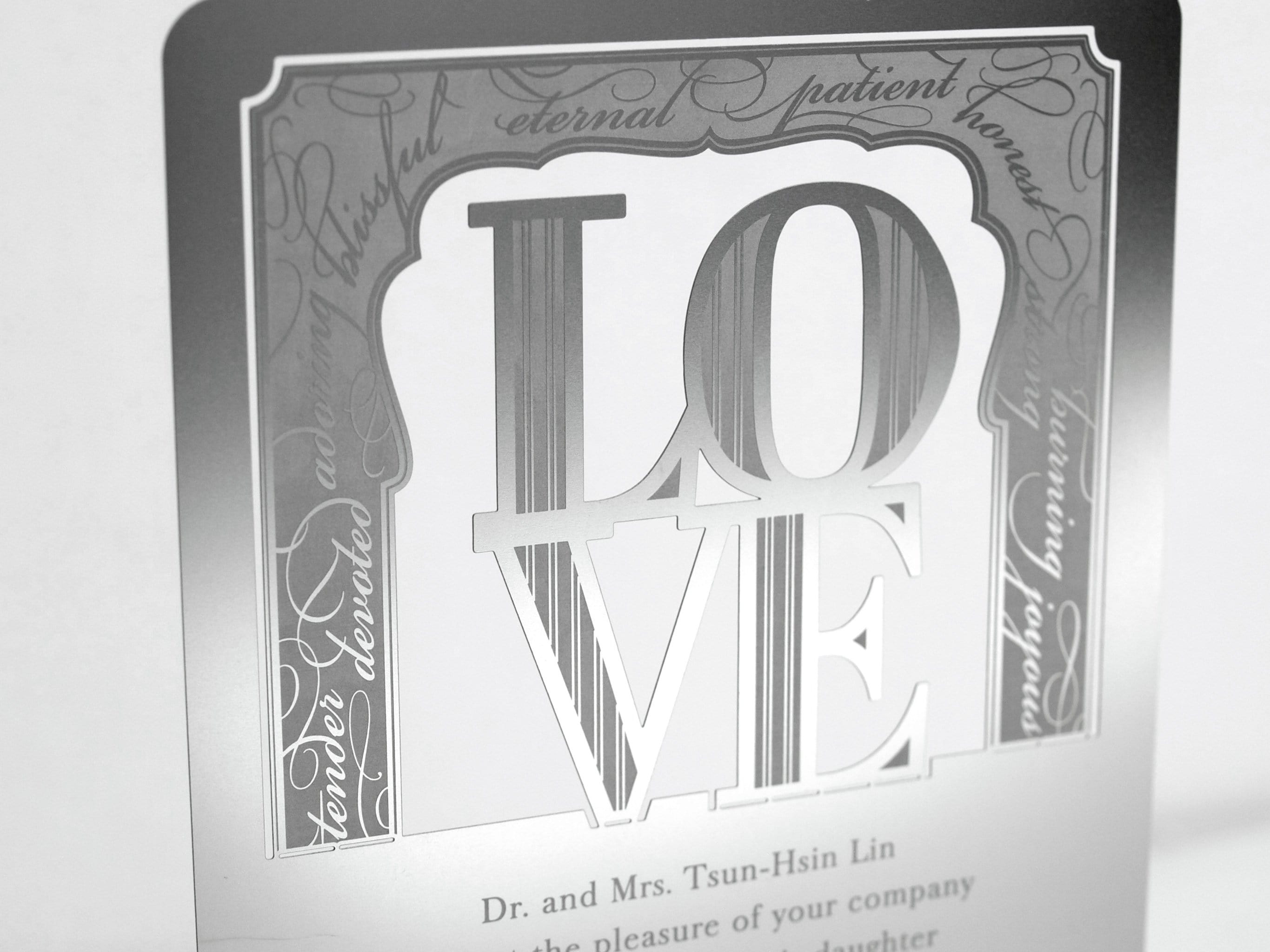 Real Metal Wedding Invitations Valentine Theme