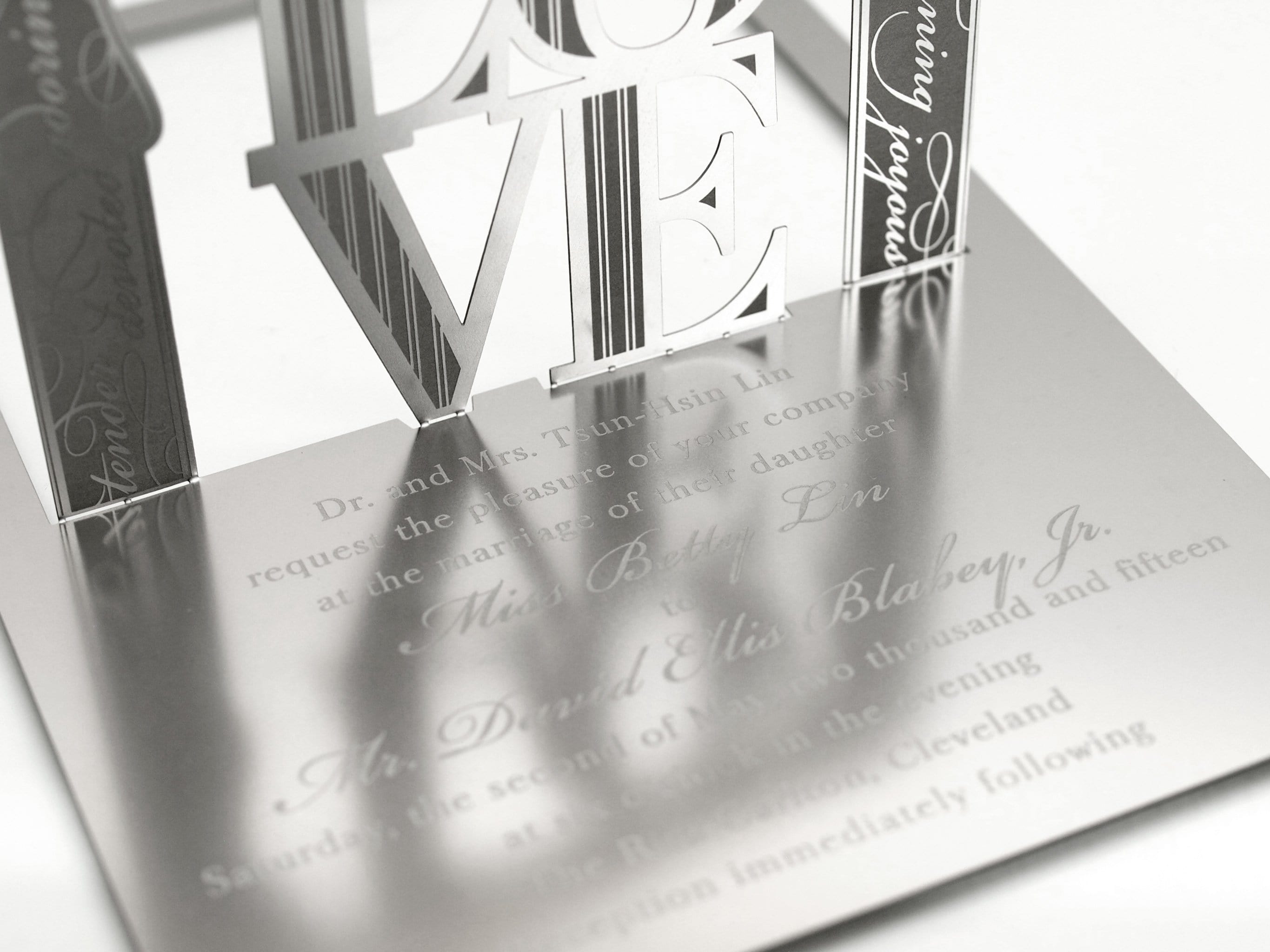 3D Wedding Invitations Made from Metal