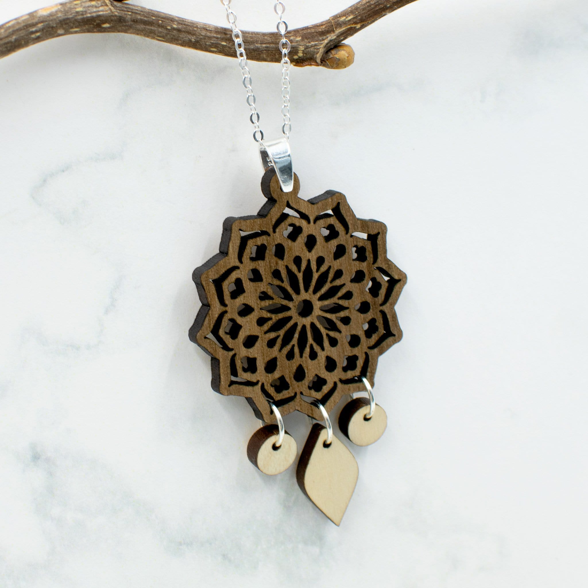 Mandala Wood Necklace