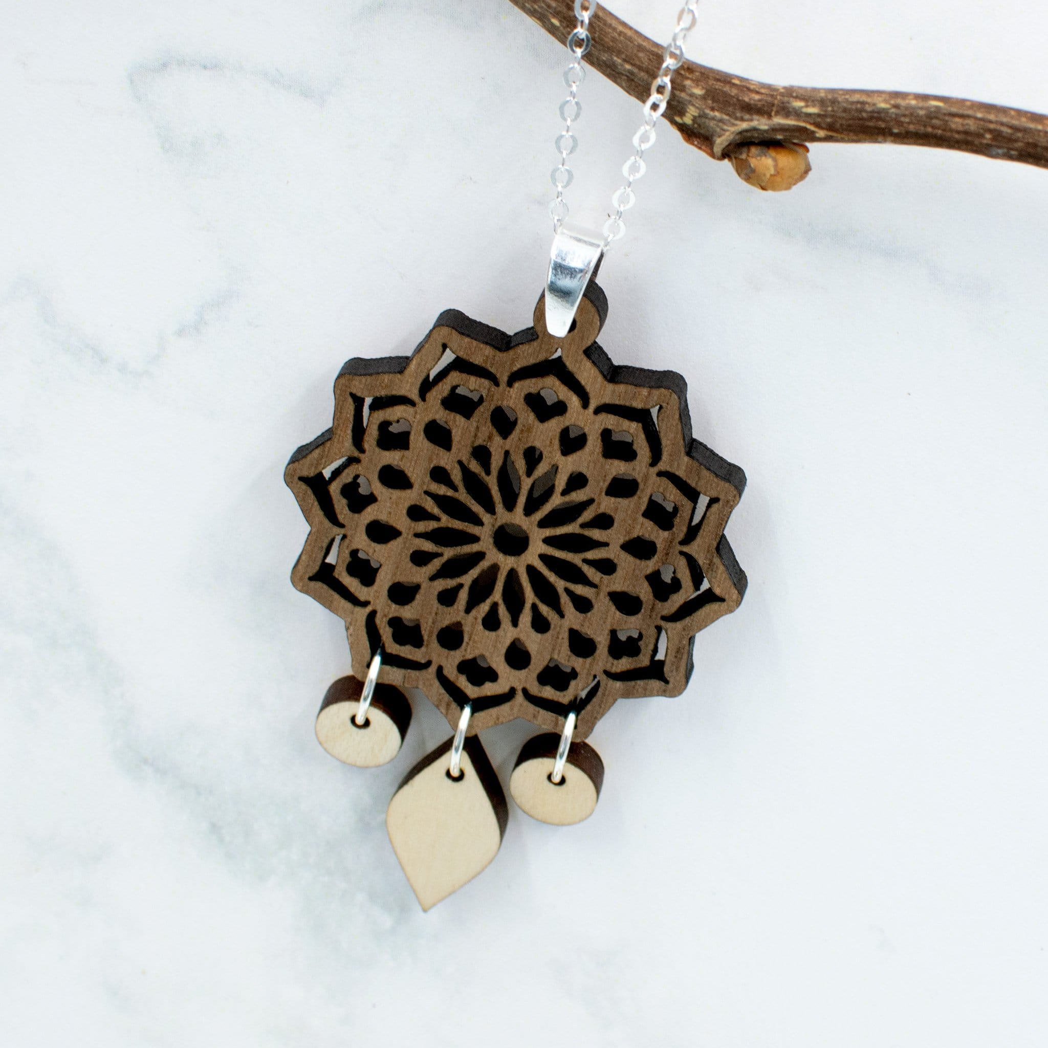 Mandala Wood Necklace