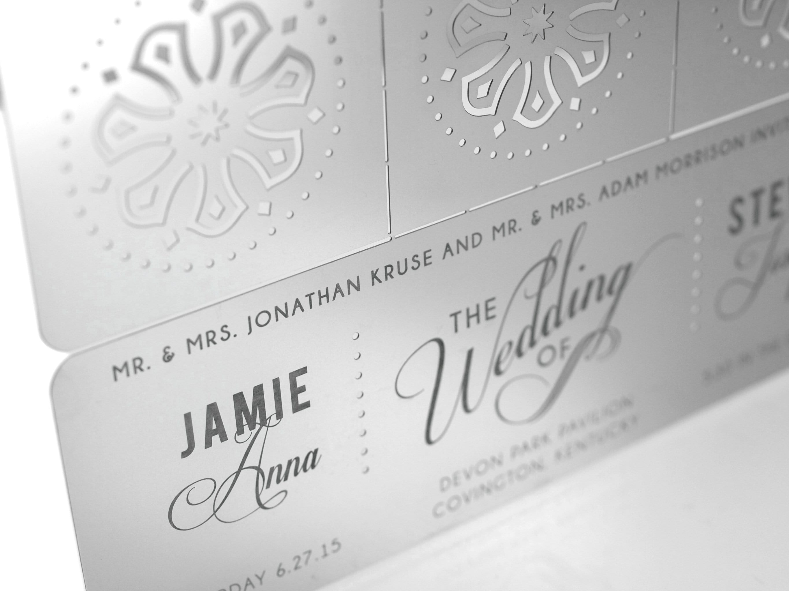 Engraved Metal Wedding Invitation