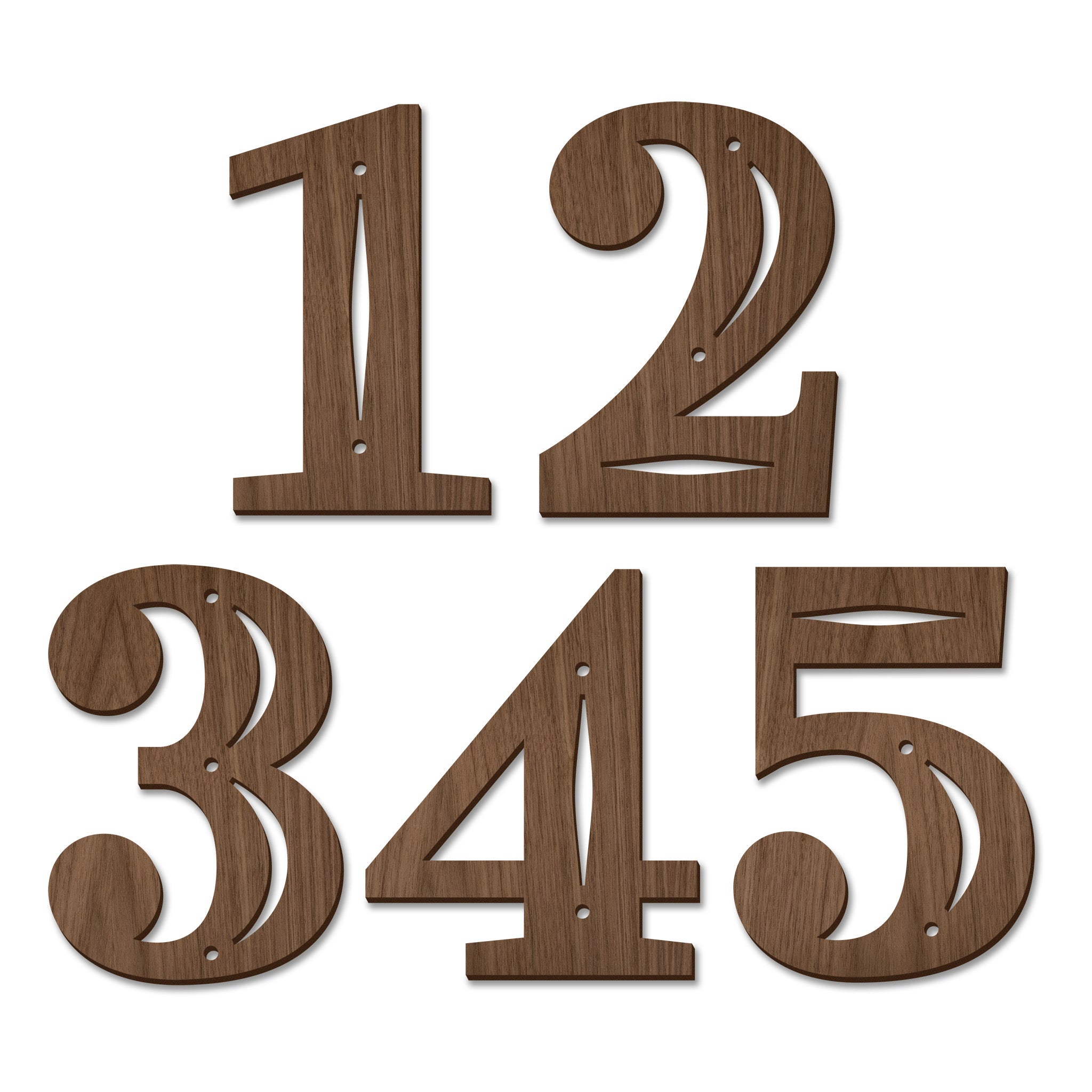 Wood Table Numbers with Stands - Contemporary Design