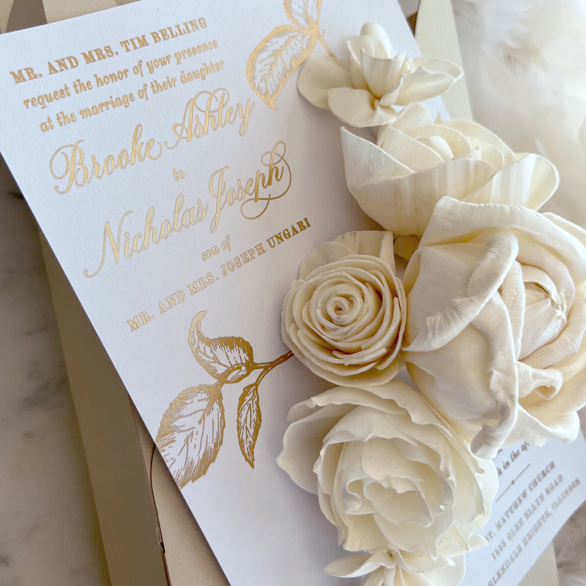 Sola Flower Invitation with Custom Invitation Box