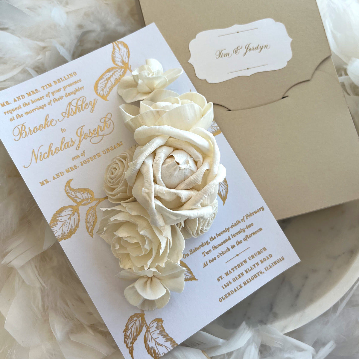 Brooke Belling: Paper Flower Invitations