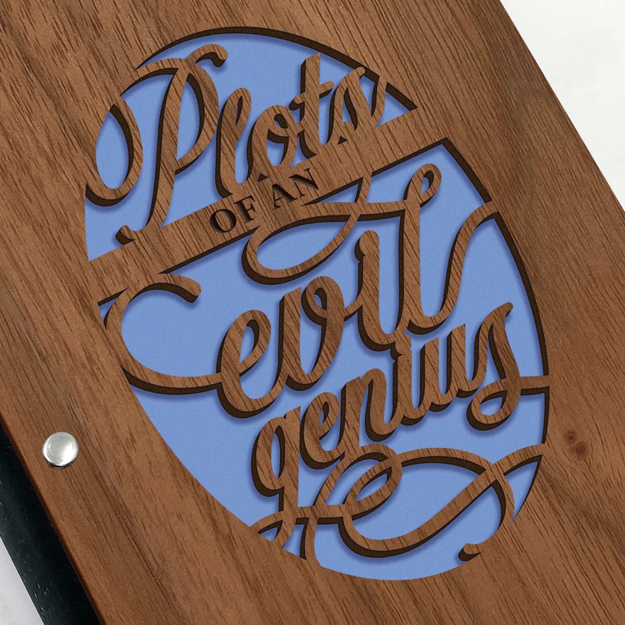 Plots of an Evil Genius Journal with Walnut Wood Cover