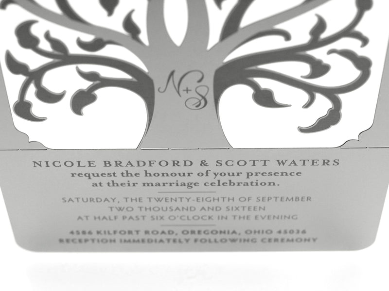 Engraved Metal Wedding Invitation