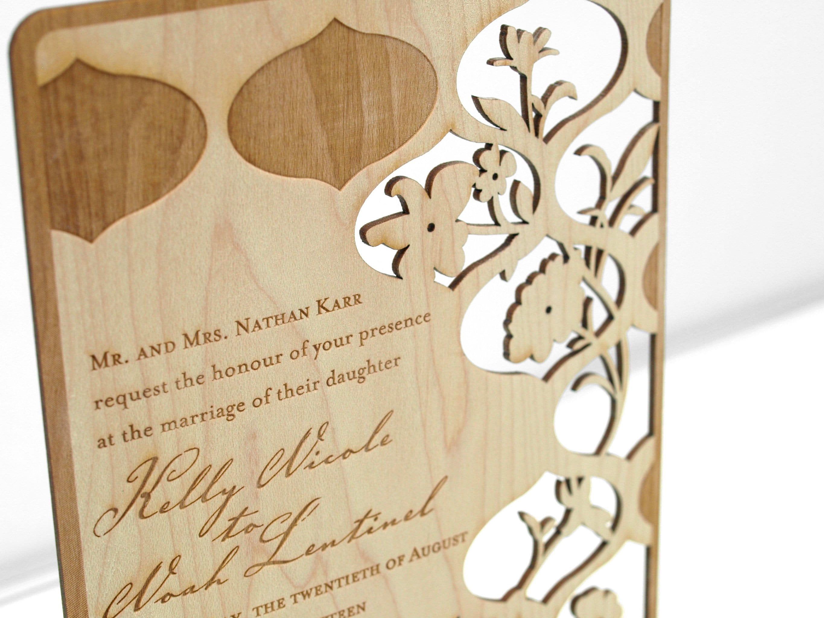 Flower Wood Wedding Invitations